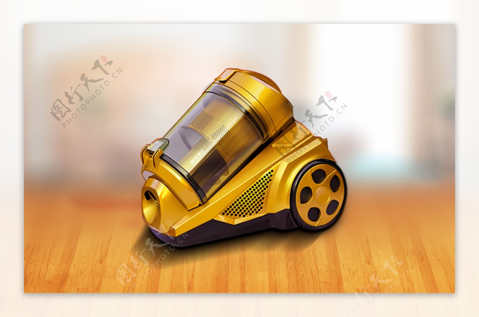 金色金属吸尘器icon图标设计