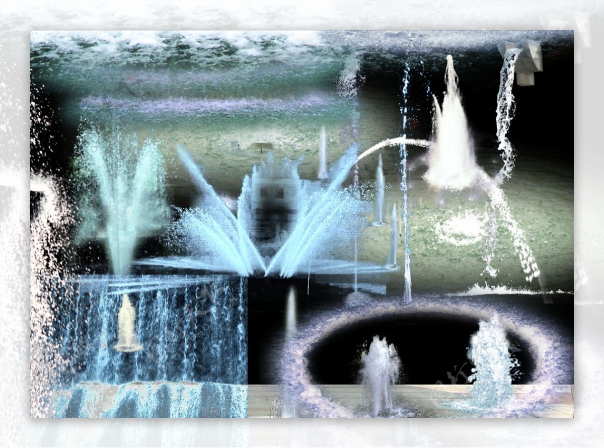 PSD格式喷泉叠水素材
