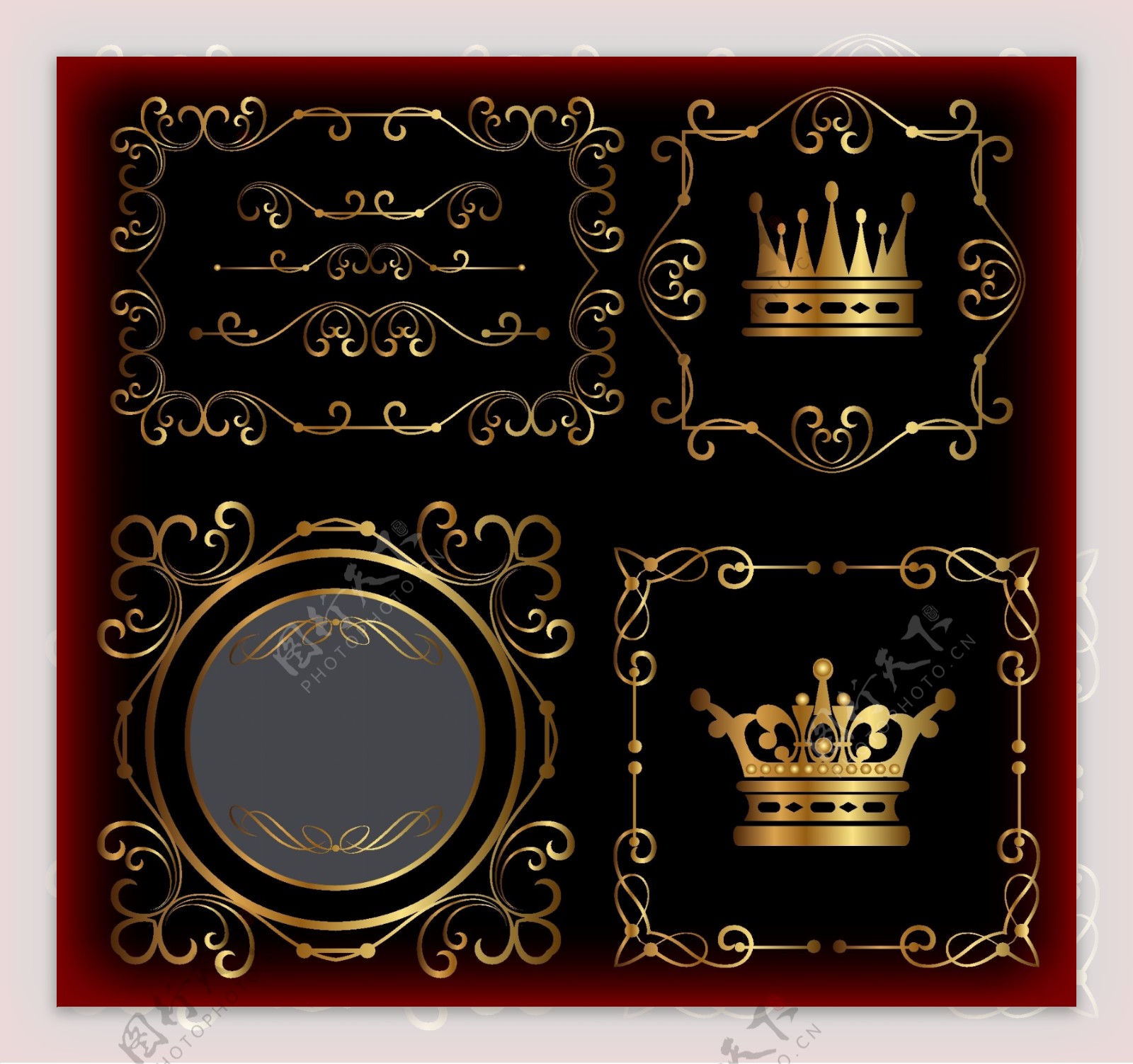 专供皇室皇冠装饰品分界线网页设计标签