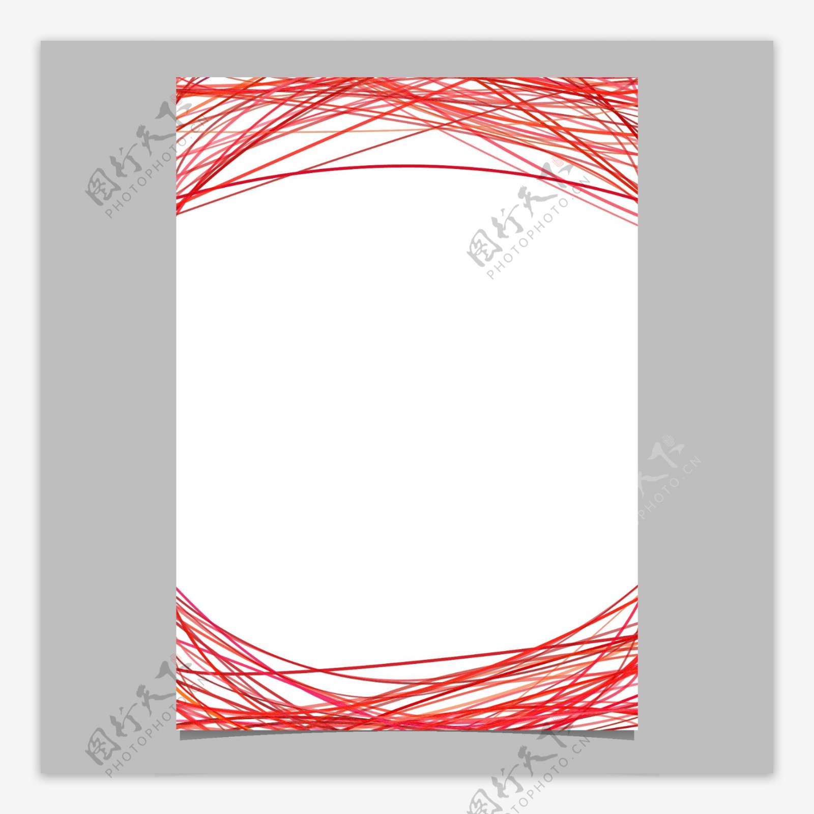 带有红色色调的拱形条纹的文档模板白色背景下的空白矢量插图说明