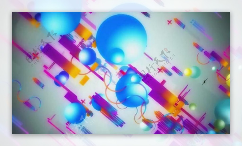 彩色线条气球斜下变换高清动态背景视频素材