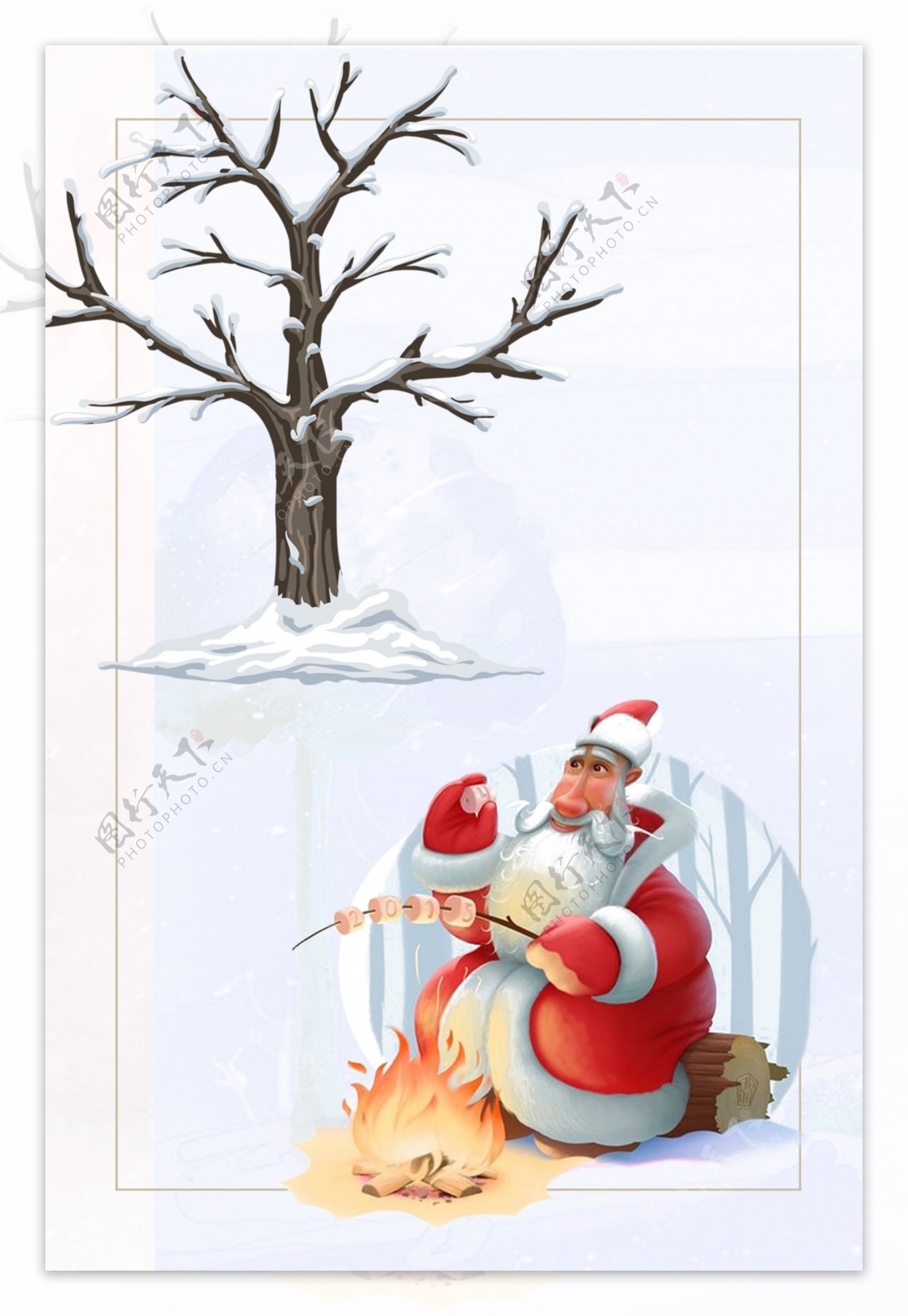 手绘卡通冬季可爱冬季广告设计背景图