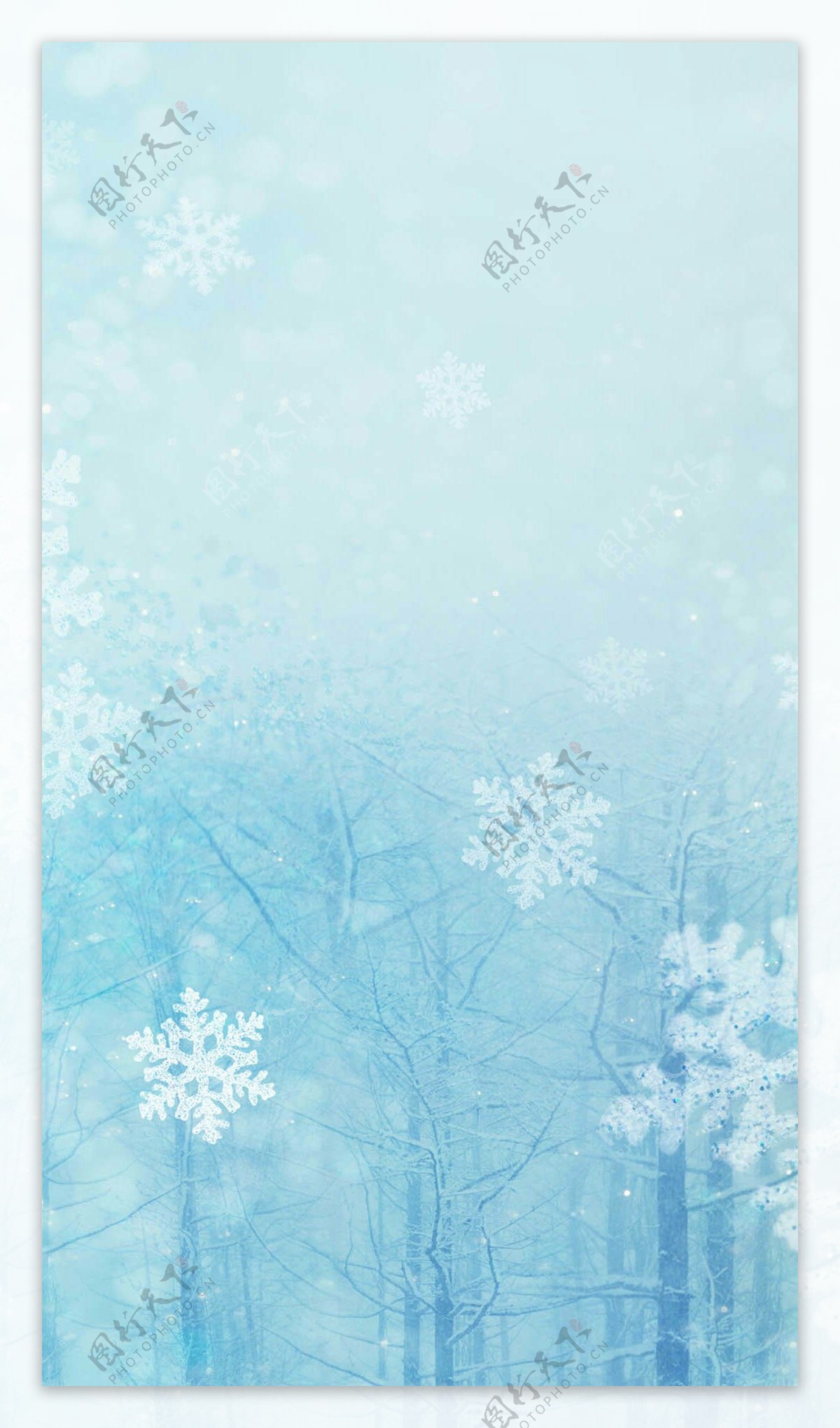 白色雪花冬季H5背景素材