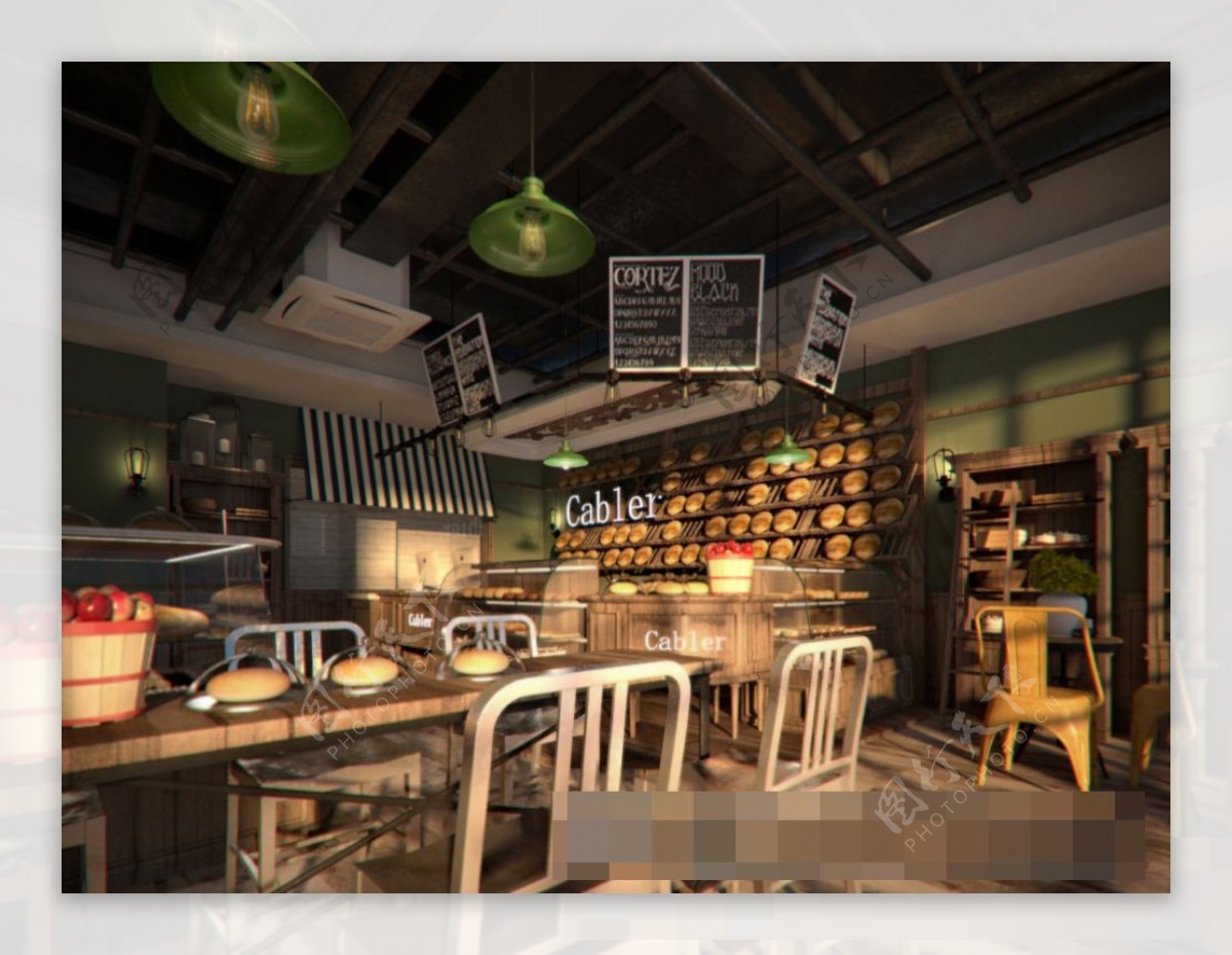 3D渲染咖啡馆效果图下载
