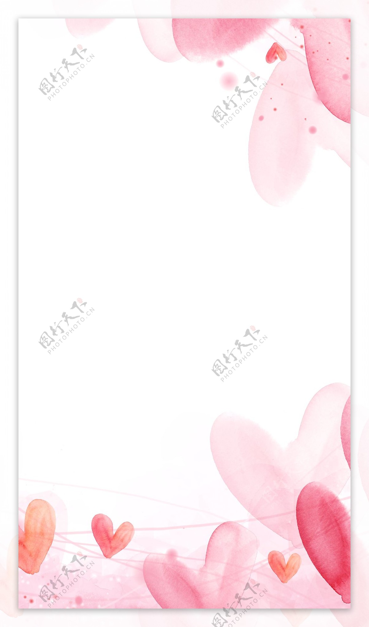 浪漫粉色心形花瓣H5背景素材