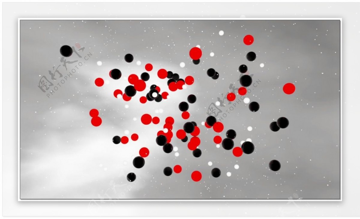 红黑白圆点环绕运动视频素材