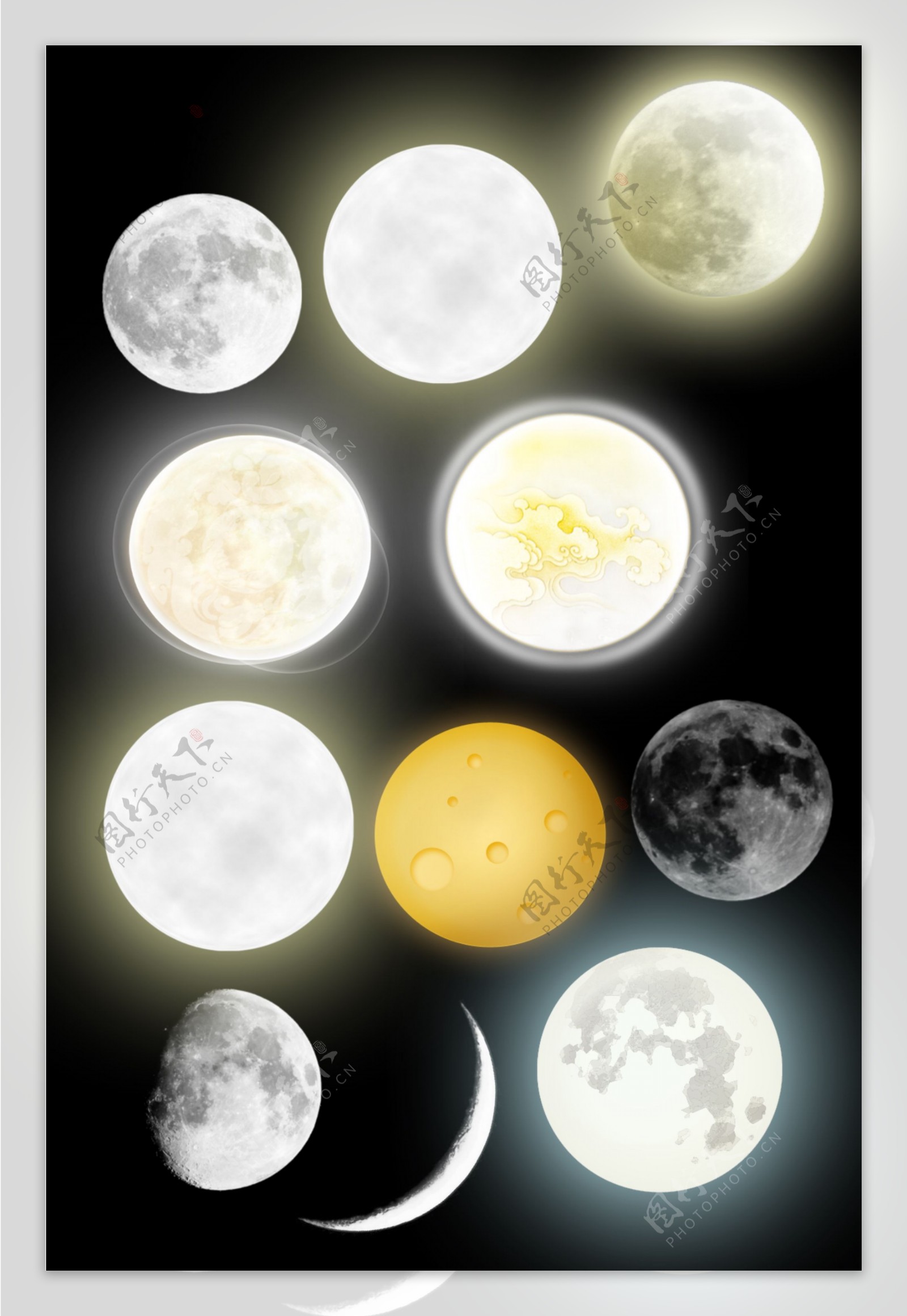 中秋节明亮的月亮元素素材