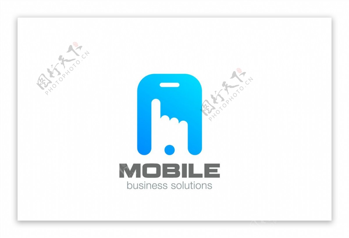 蓝色手机通信标志设计矢量素材