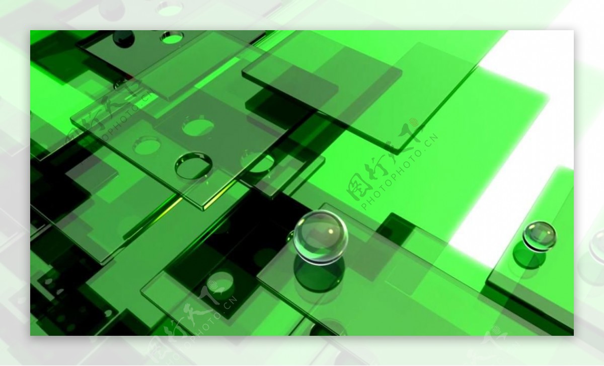 绿色线条板块重叠立体运动视频素材