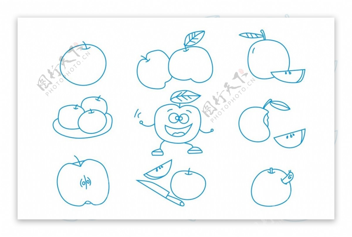 大苹果简笔画图片 画个苹果 平平安安 幸福一整年_动漫网