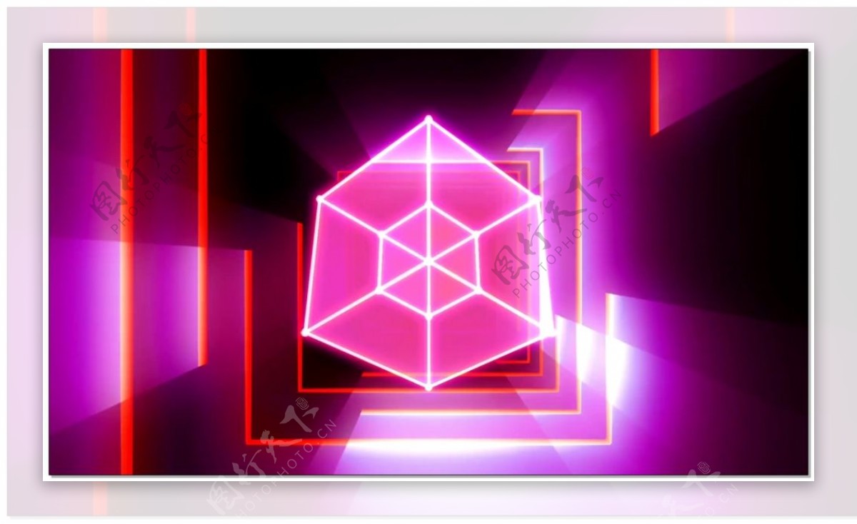 粉色不规则六边形方框视频素材