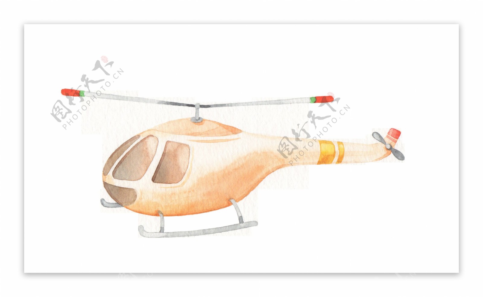 儿童直升飞机透明装饰素材