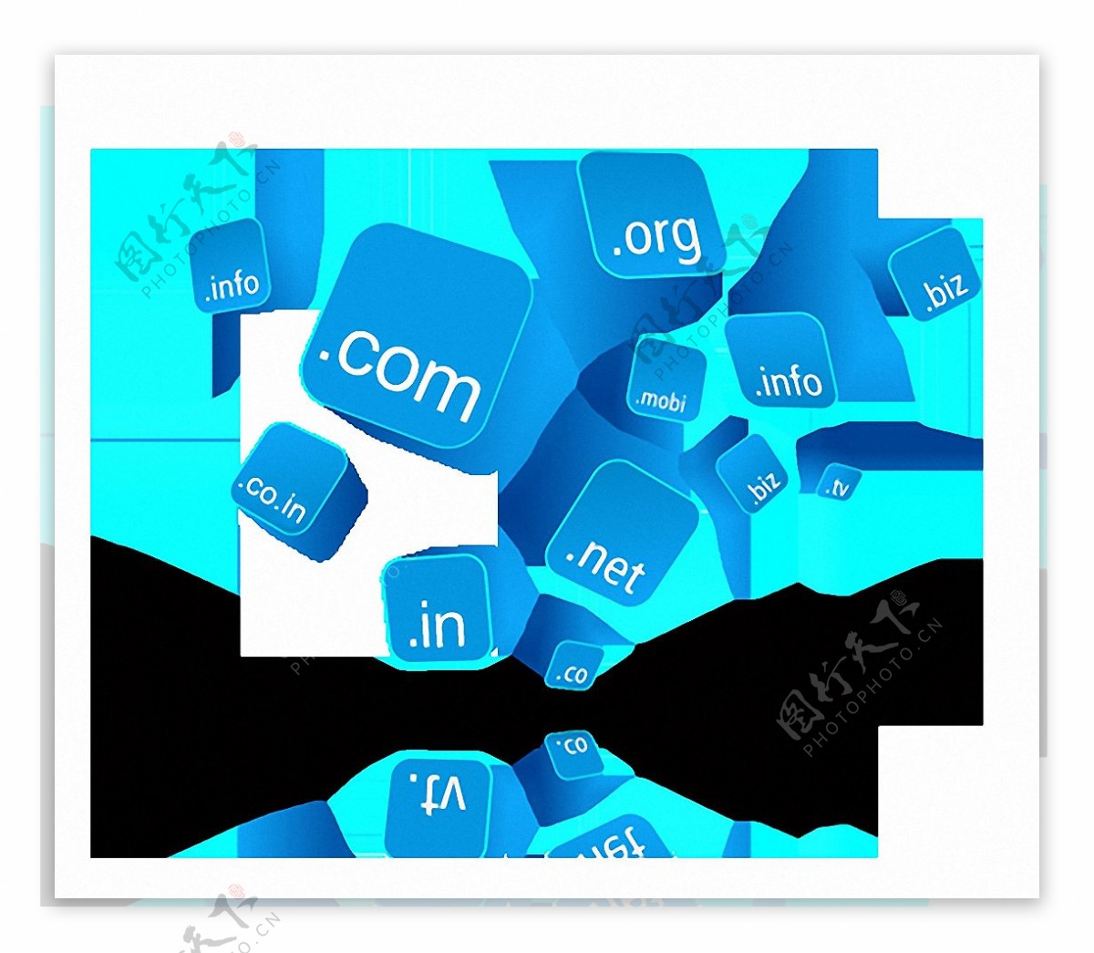 蓝色3d互联网图标免抠png透明图层素材