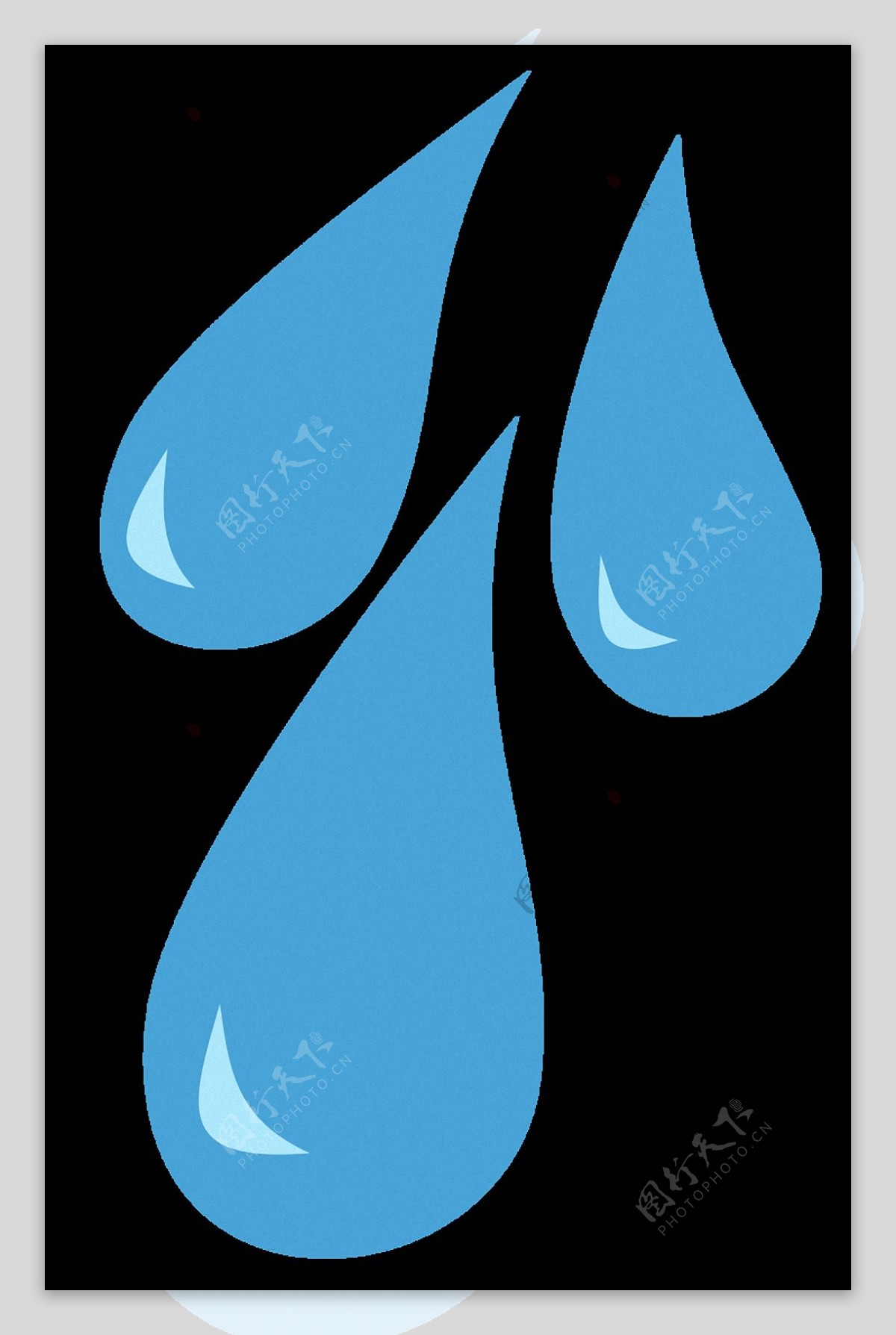 蓝色手绘雨滴免抠png透明素材