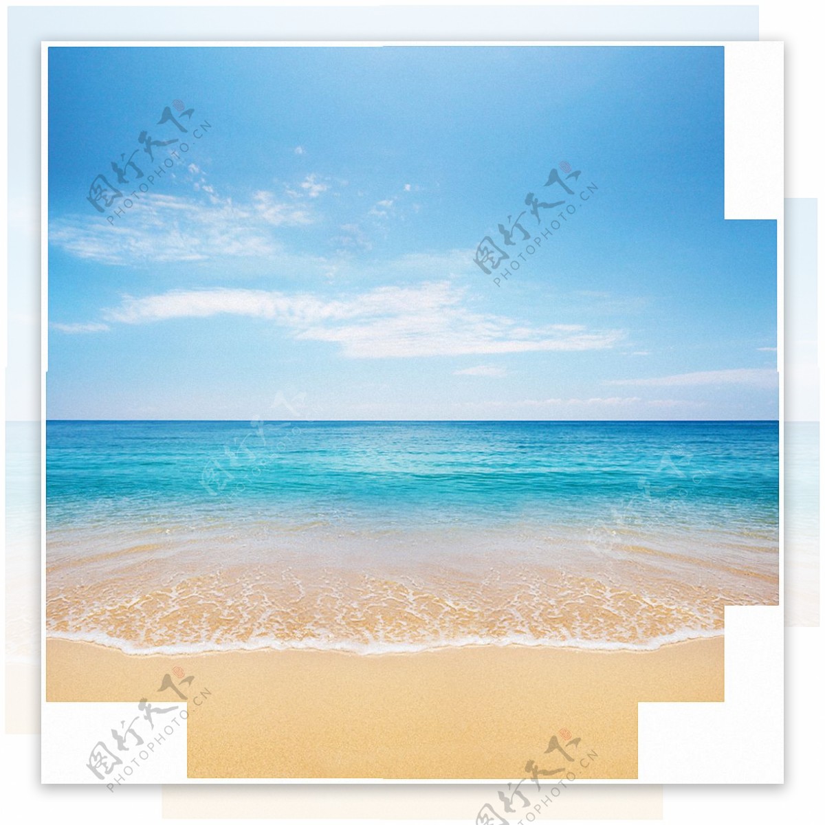 圆形沙滩大海背景免抠png透明素材