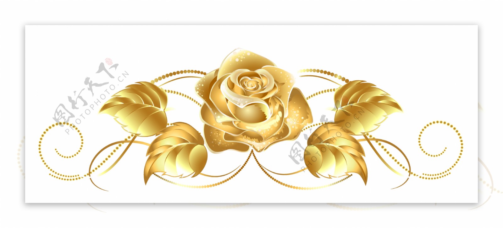 黄金玫瑰图片免抠png透明图层素材