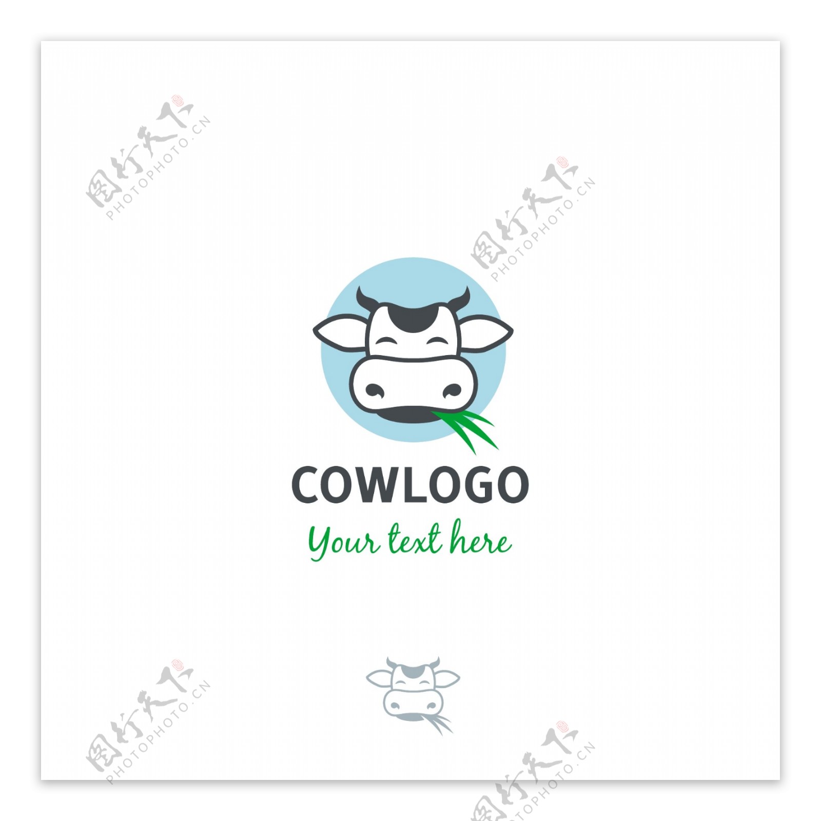 动物logo设计矢量元素小奶牛