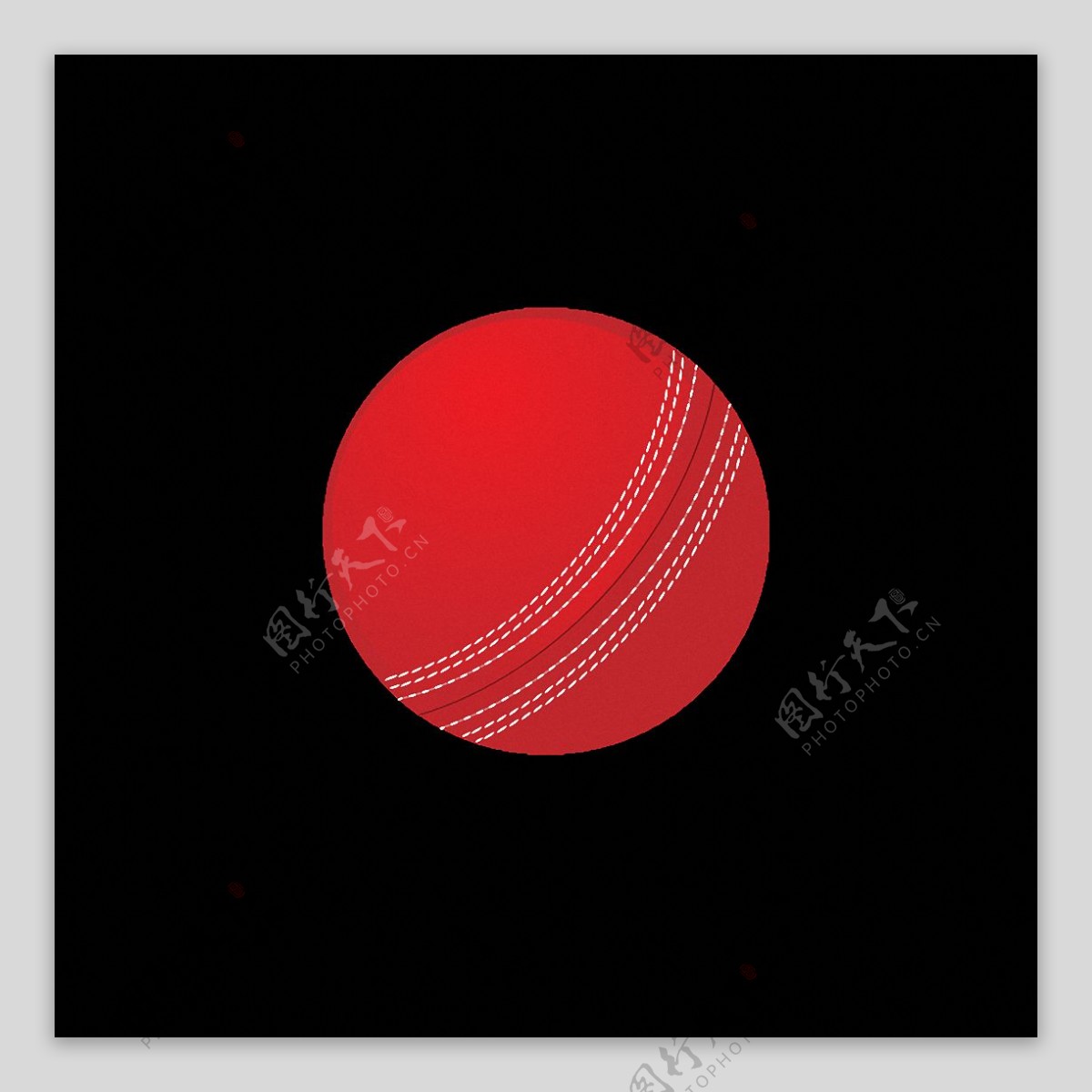 手绘红色板球免抠png透明图层素材