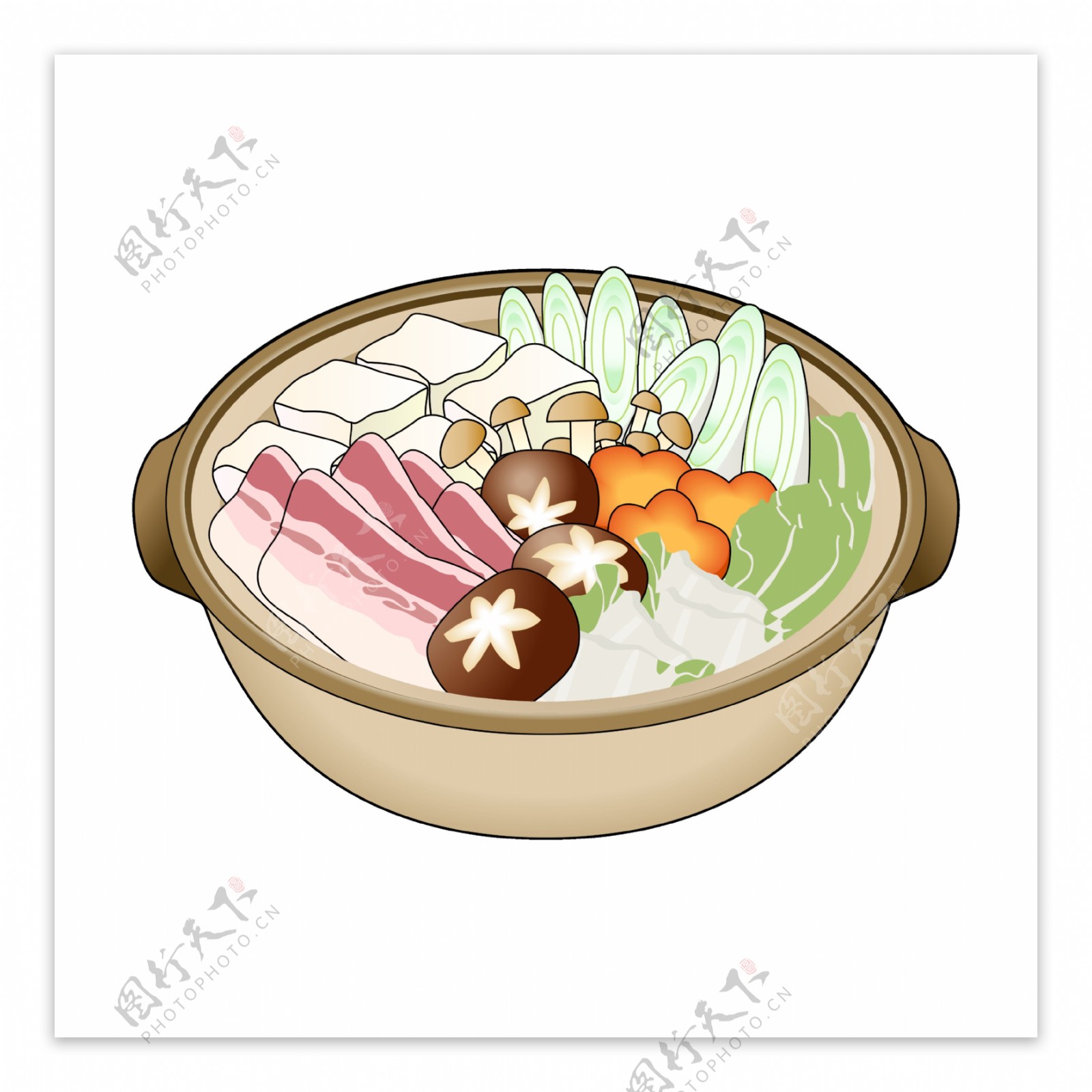 手绘香菇蔬菜食物素材图片