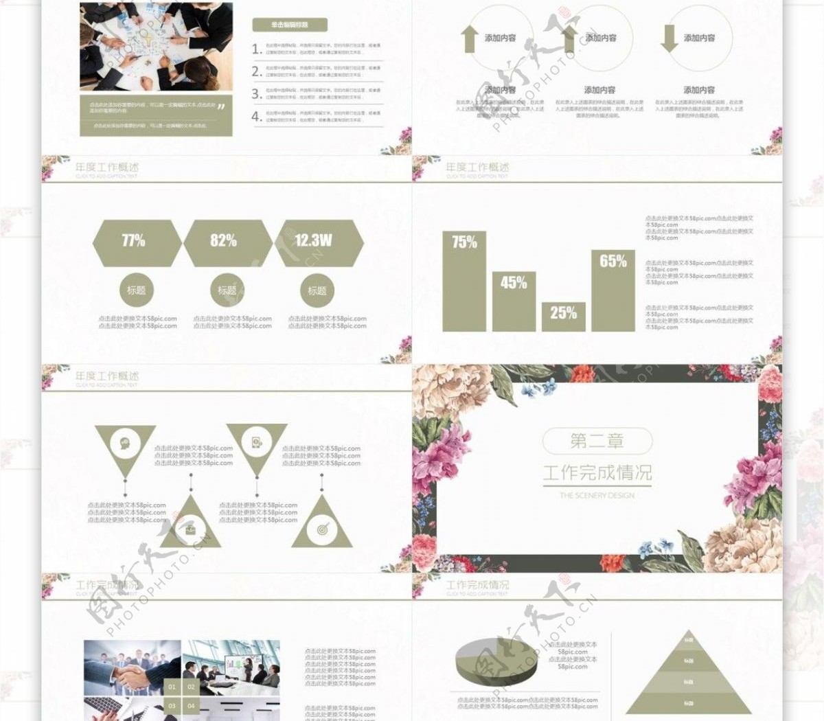 唯美小清新工作述职汇报通用动态ppt素材