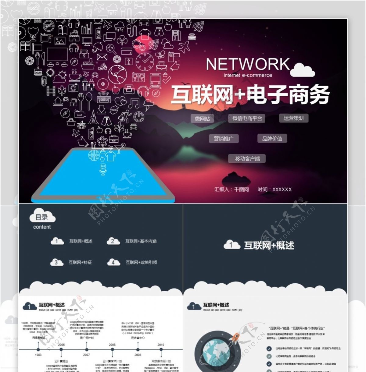 扁平化互联网电子商业ppt