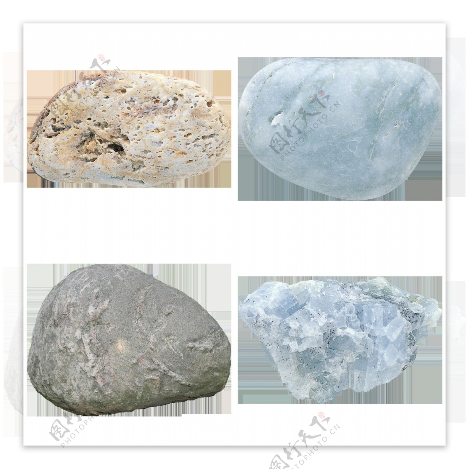浅灰色岩石免抠png透明图层素材