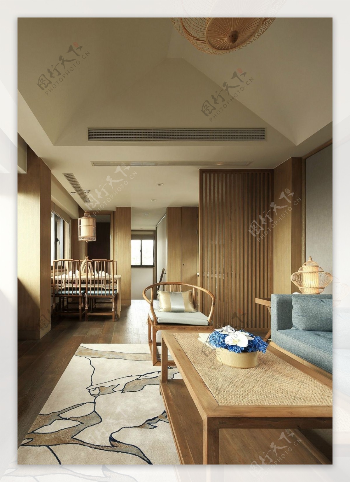 日式风室内设计客厅隔断效果图JPG源文件