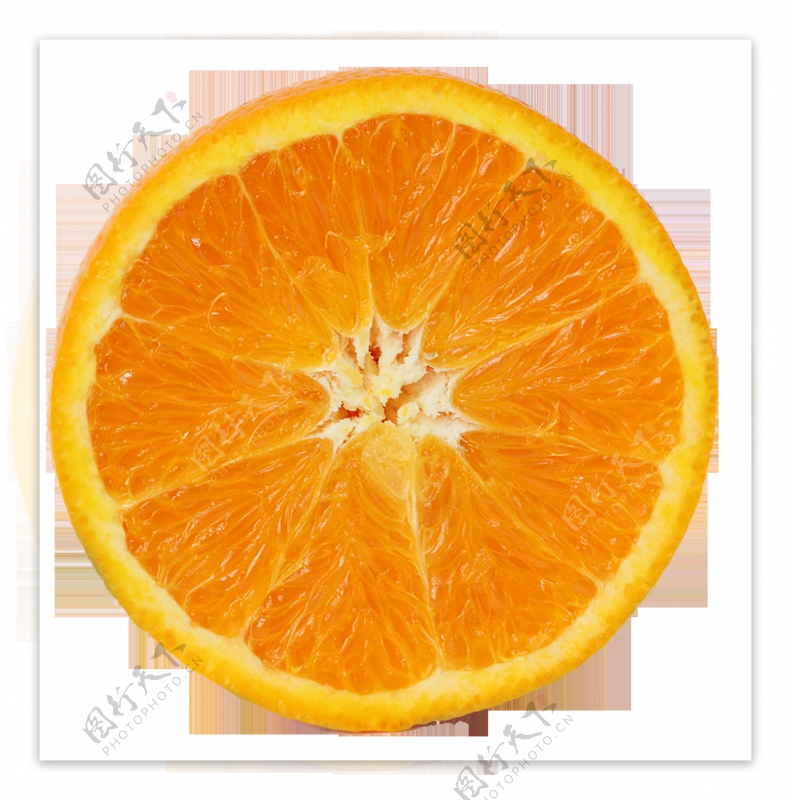 半个橘子透明水果素材