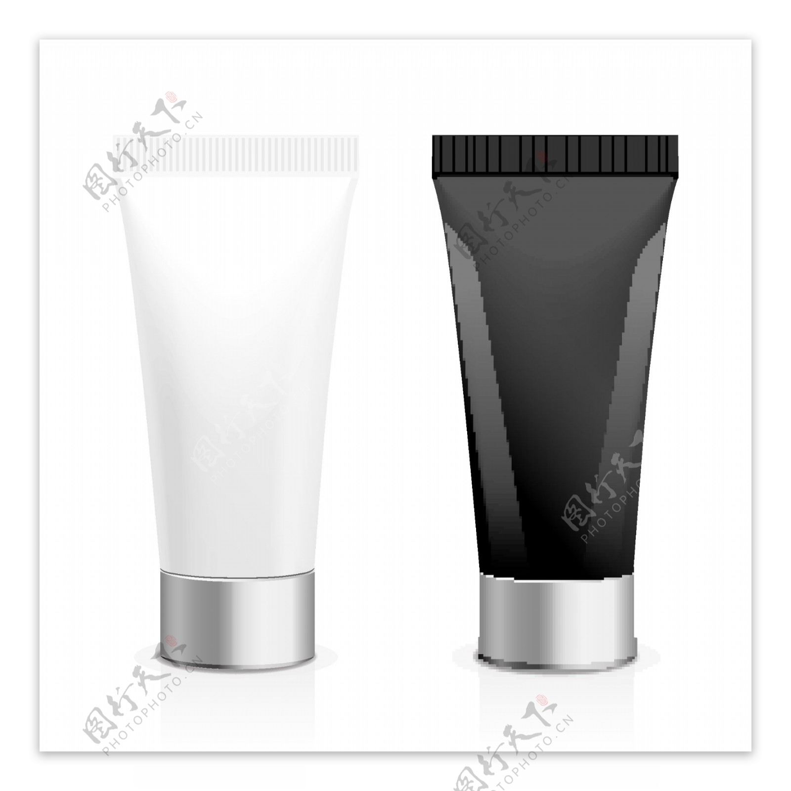 化妆品展示白色黑色矢量产品实物素材