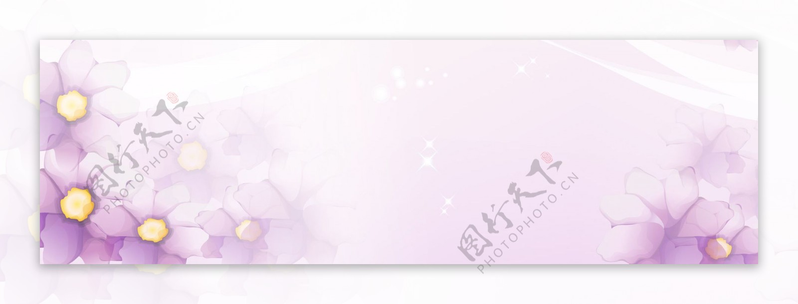 浪漫温馨粉色透明花朵淘宝banner背景