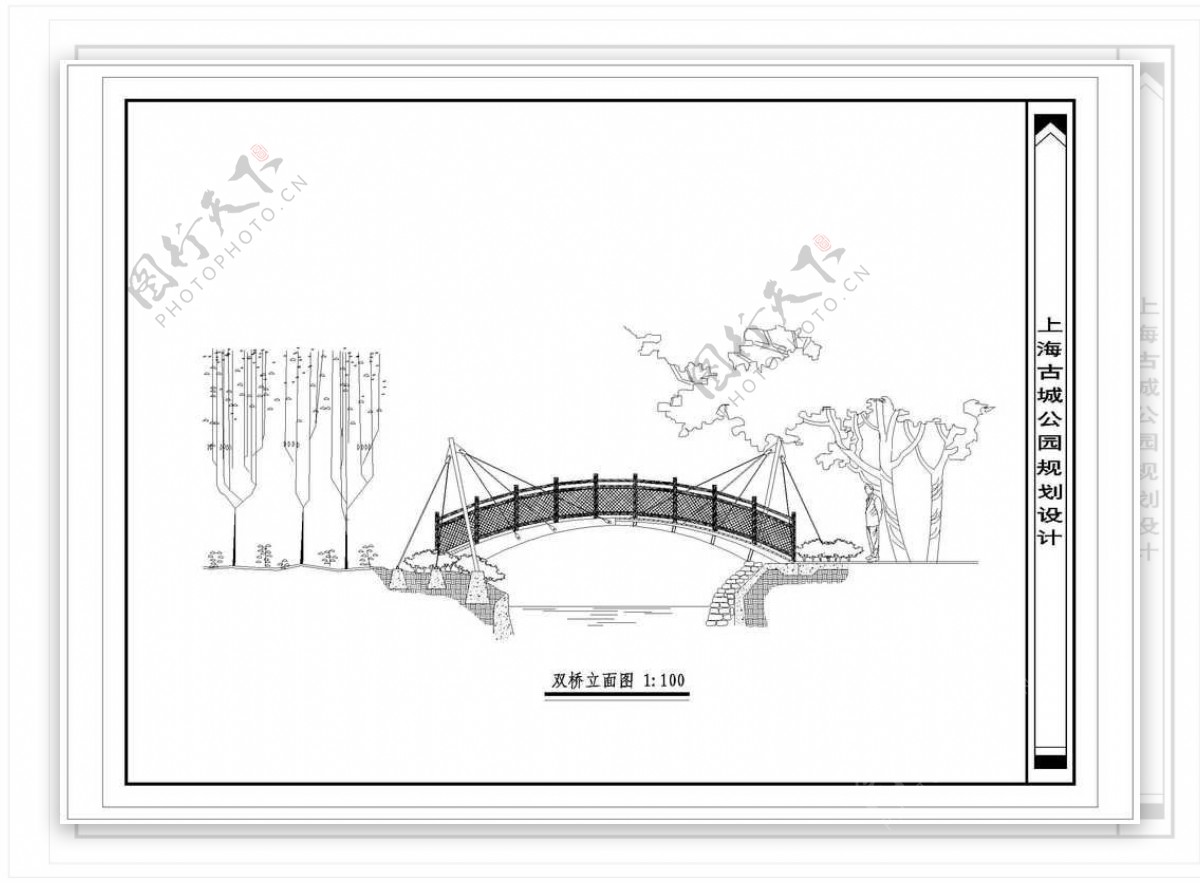 上海豫园古城公园施工双桥图纸