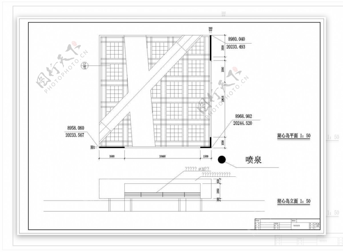 改造公园景观设计施工图湖心岛详图