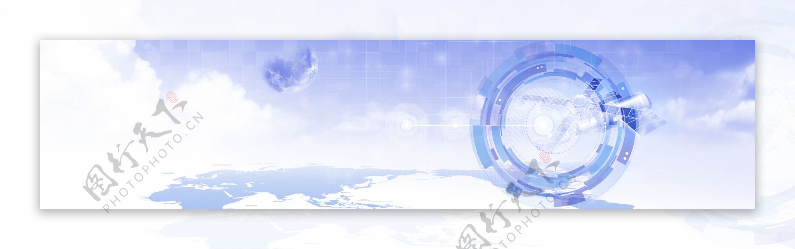 蓝色科技天空banner背景