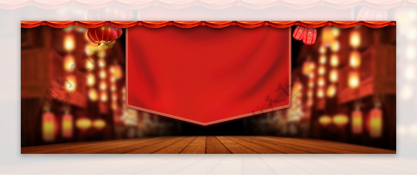 红色主题舞台背景