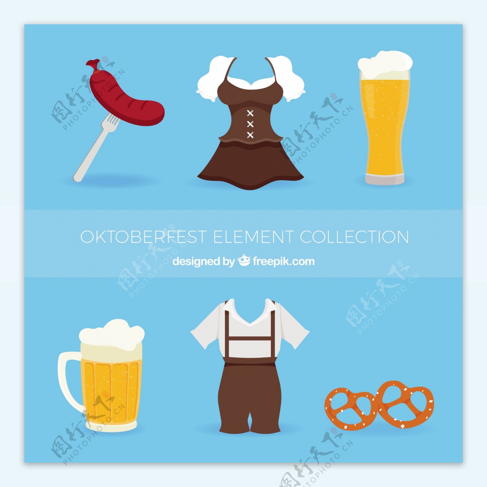 德国传统服装啤酒和食品