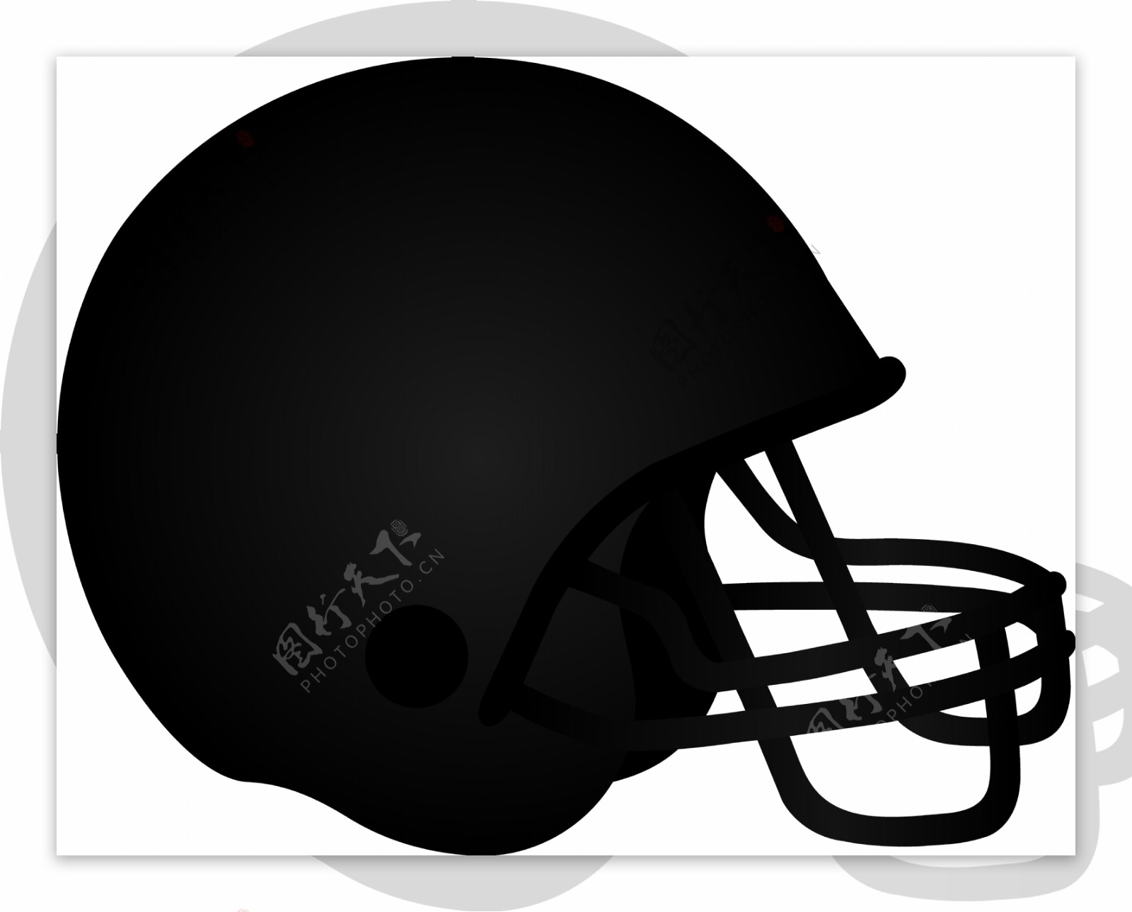 黑色橄榄球头盔免抠png透明素材