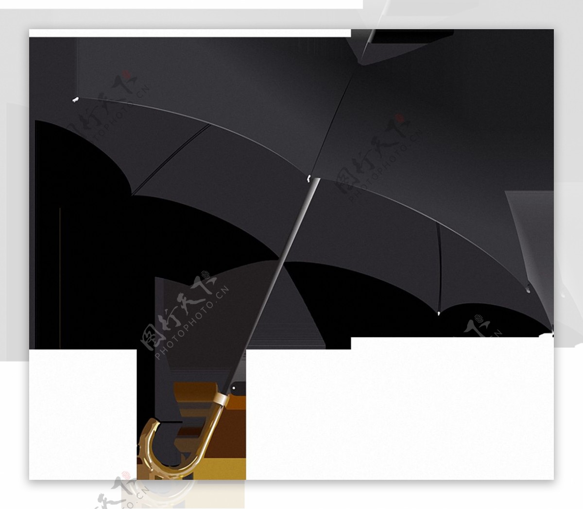 黑色高级雨伞免抠png透明素材