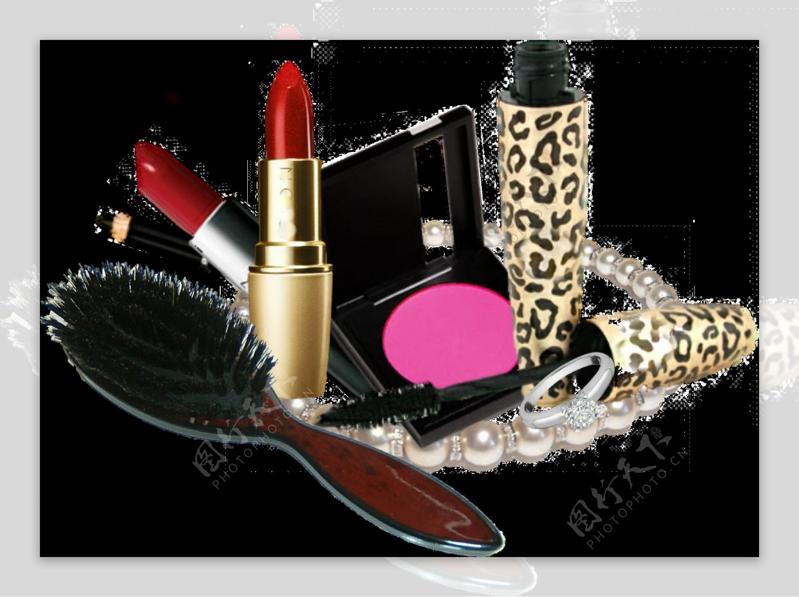 化妆工具和化妆品免抠png透明图层素材