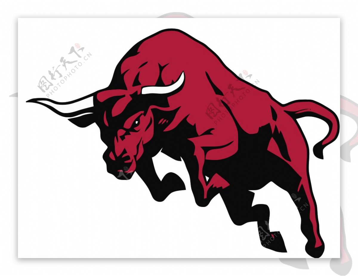 红色公牛免抠png透明图层素材