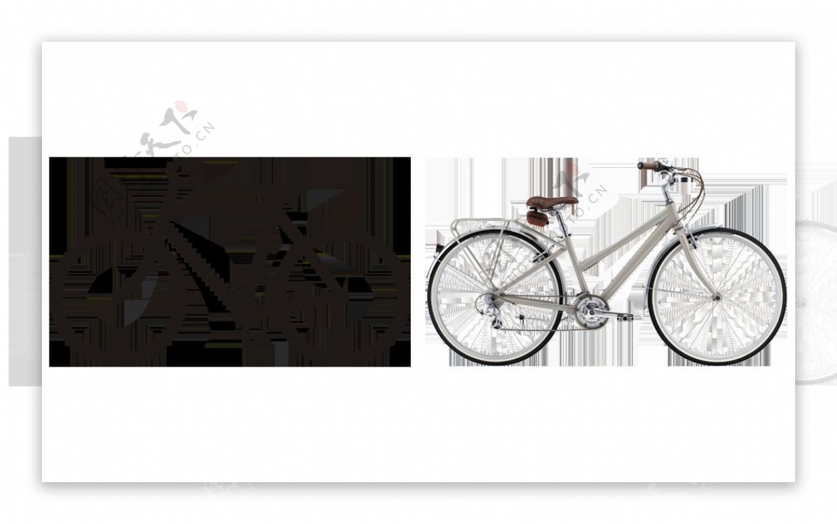 自行车手绘免抠png透明图层素材