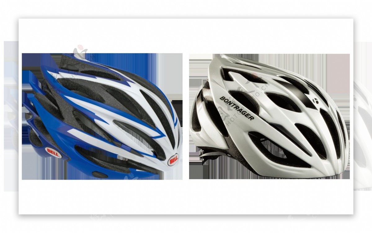 两只漂亮自行车头盔免抠png透明图层素材