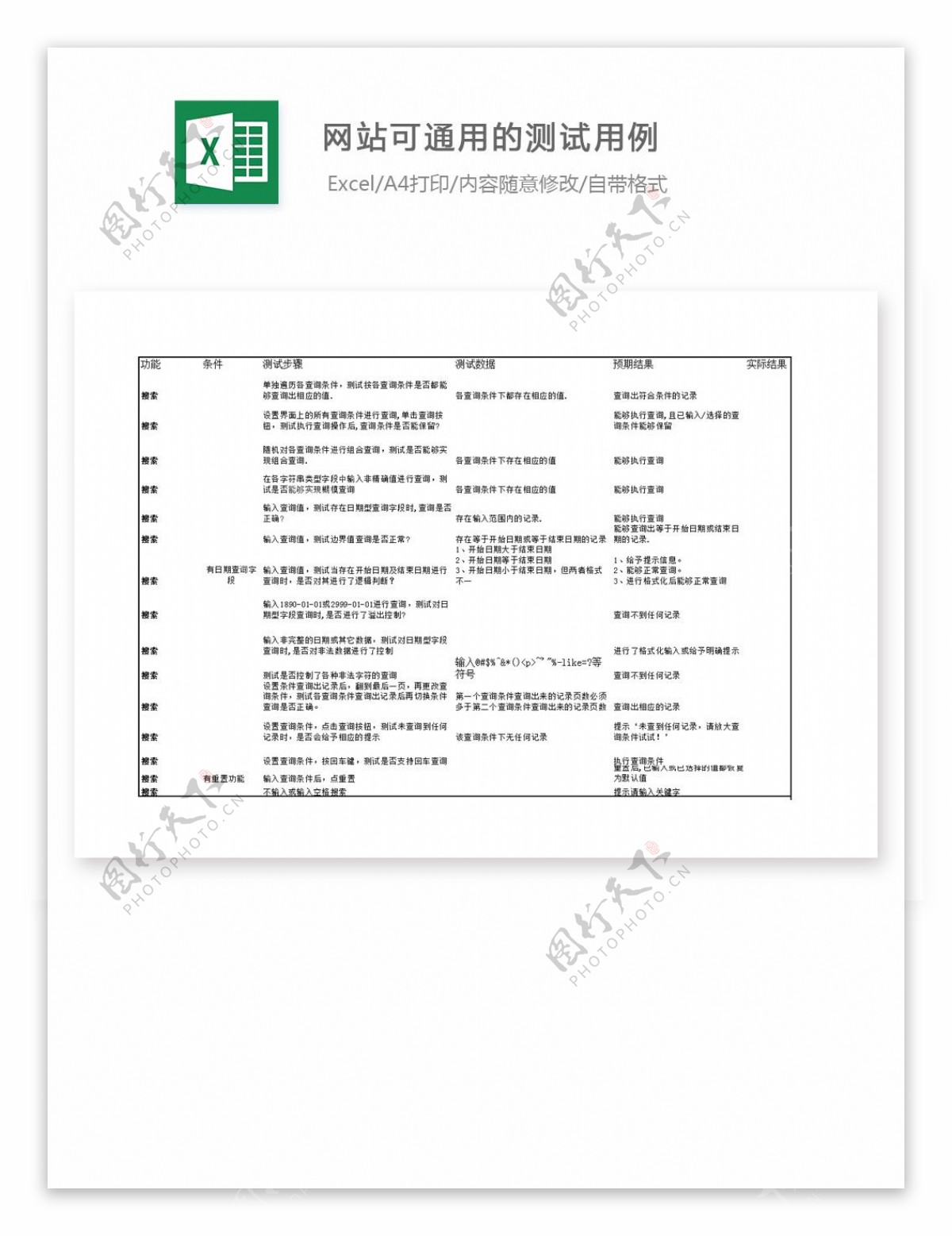 网站可通用的测试用例