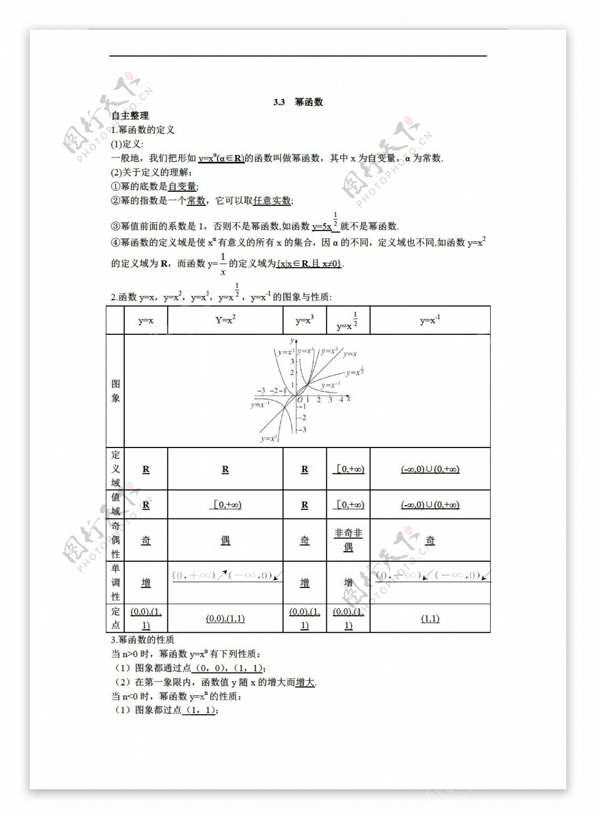 数学人教新课标B版20162017学年B版必修1学案学习导航3.3幂函数