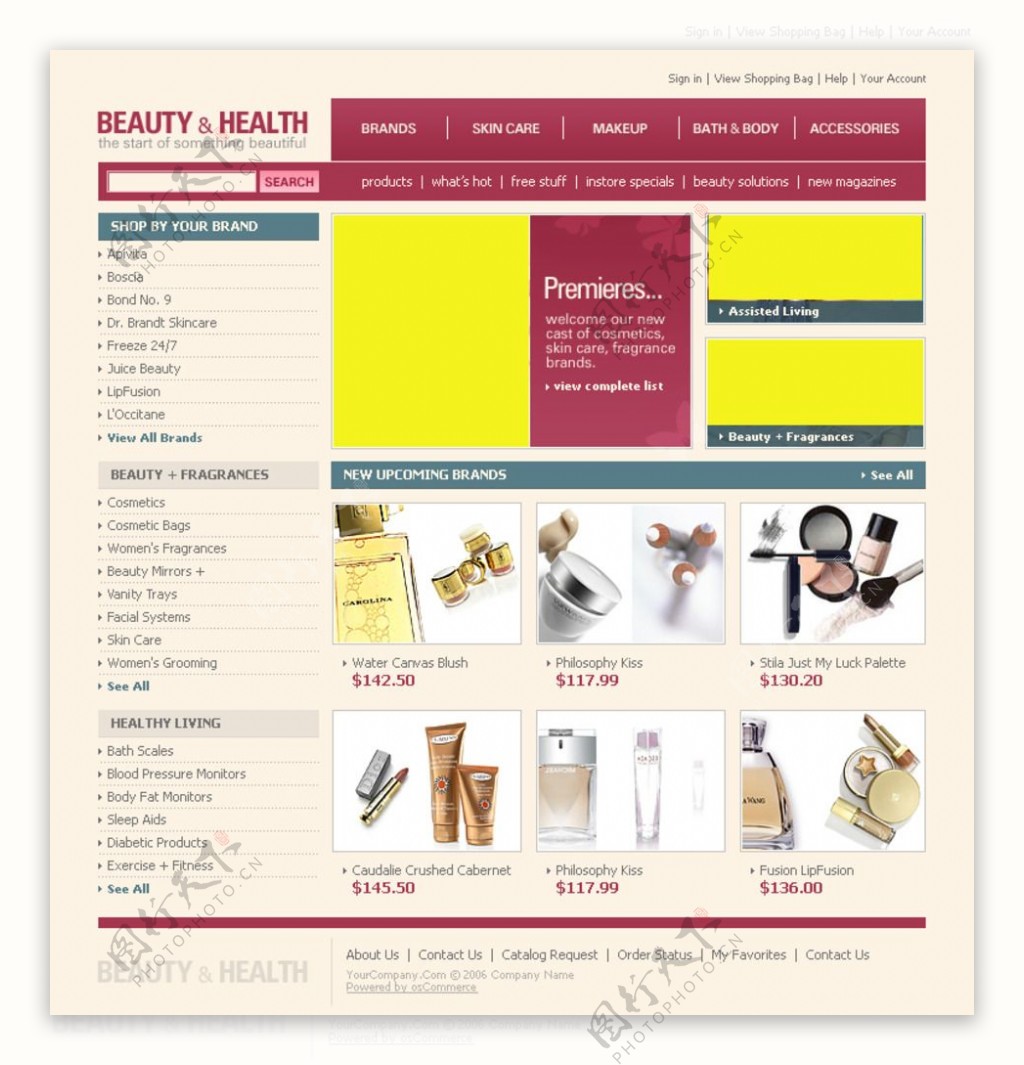 国外化妆品行业美容网页设计