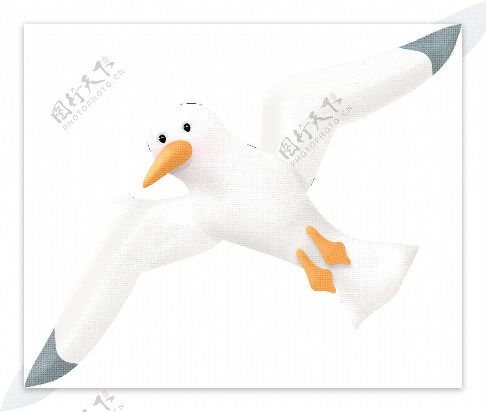 飞禽翅膀海鸥卡通手绘可爱