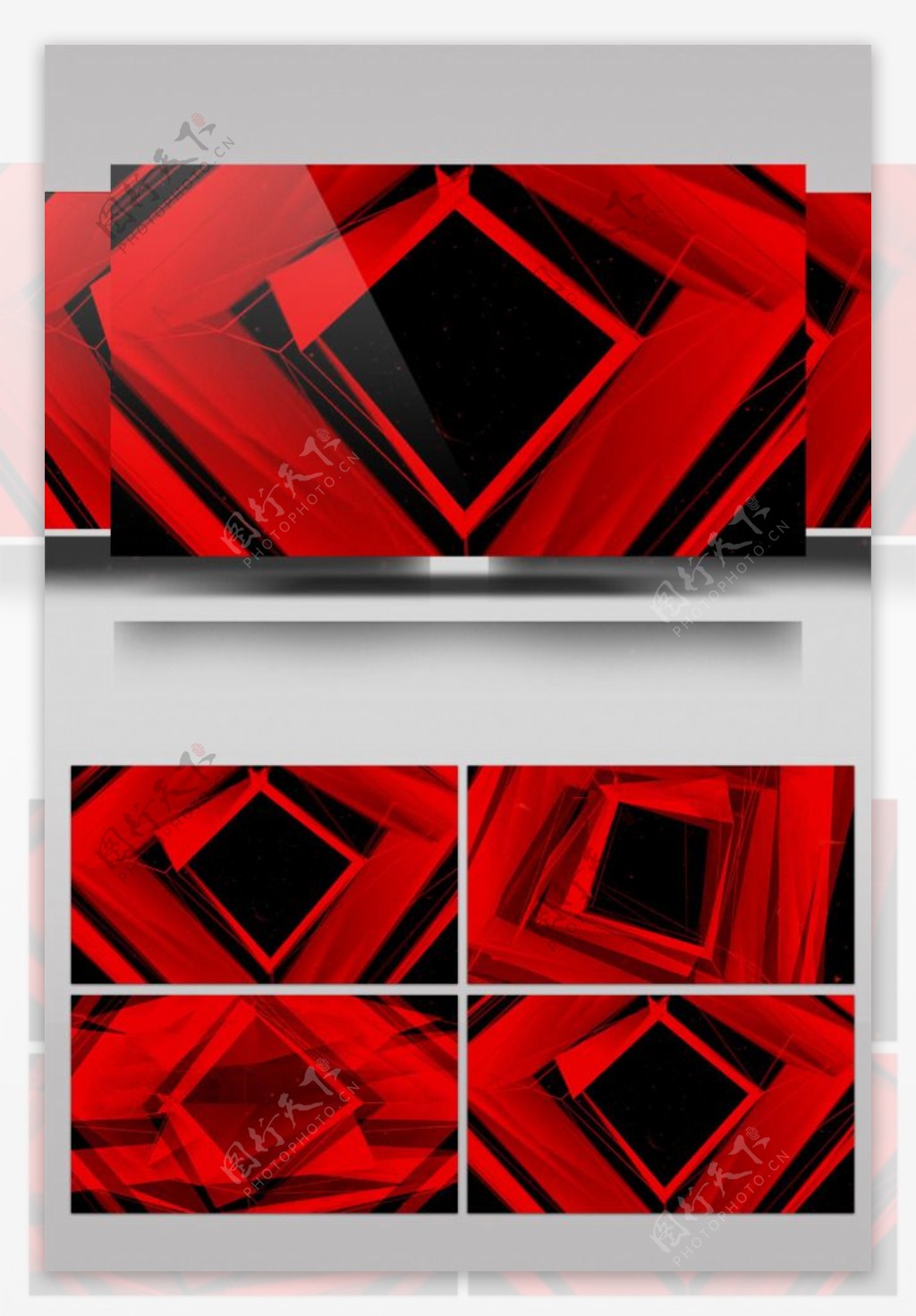 动态红色几何视频素材