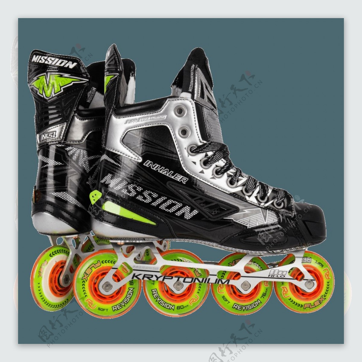 彩色轮子黑色溜冰鞋免抠png透明素材