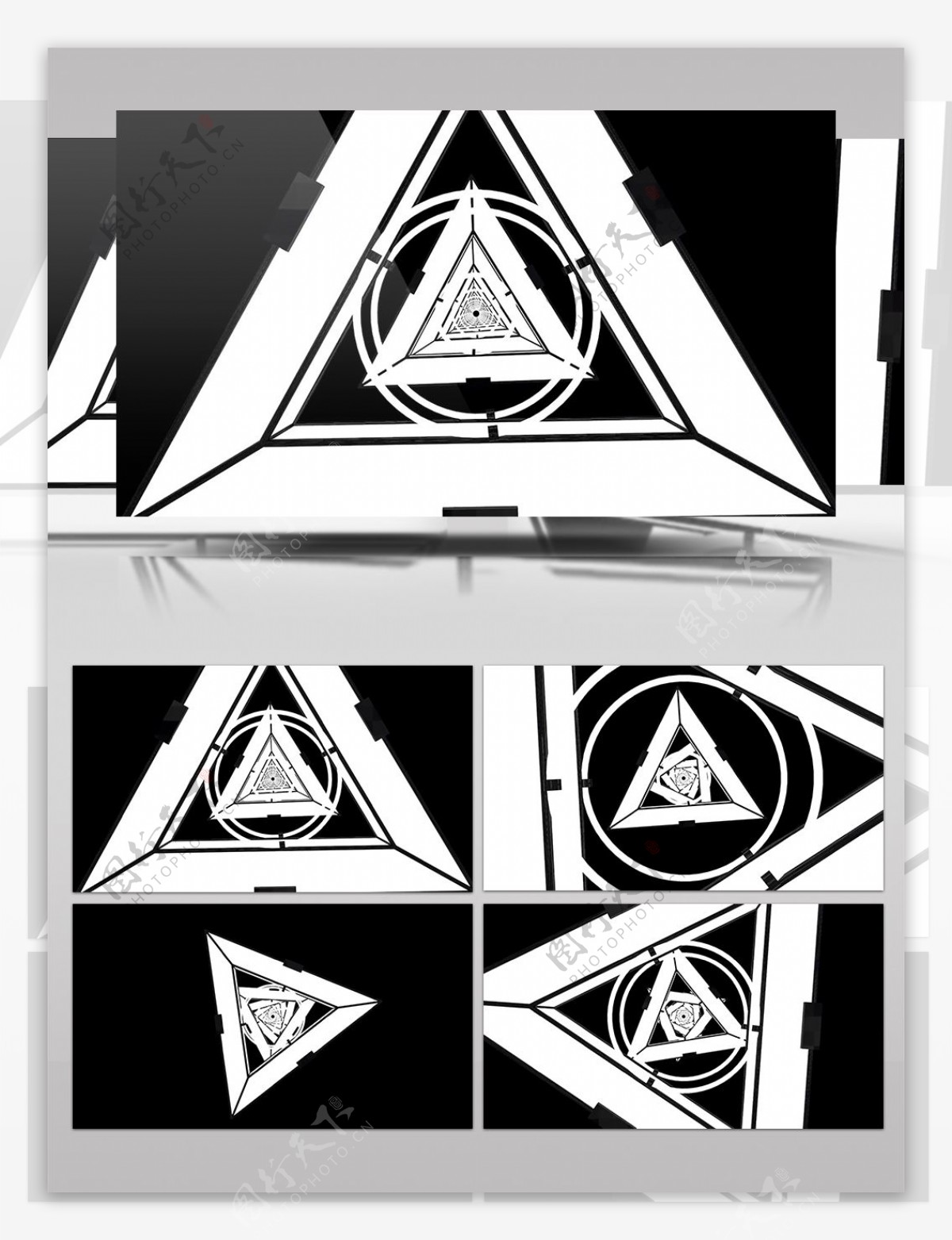 黑白三角形视频素材