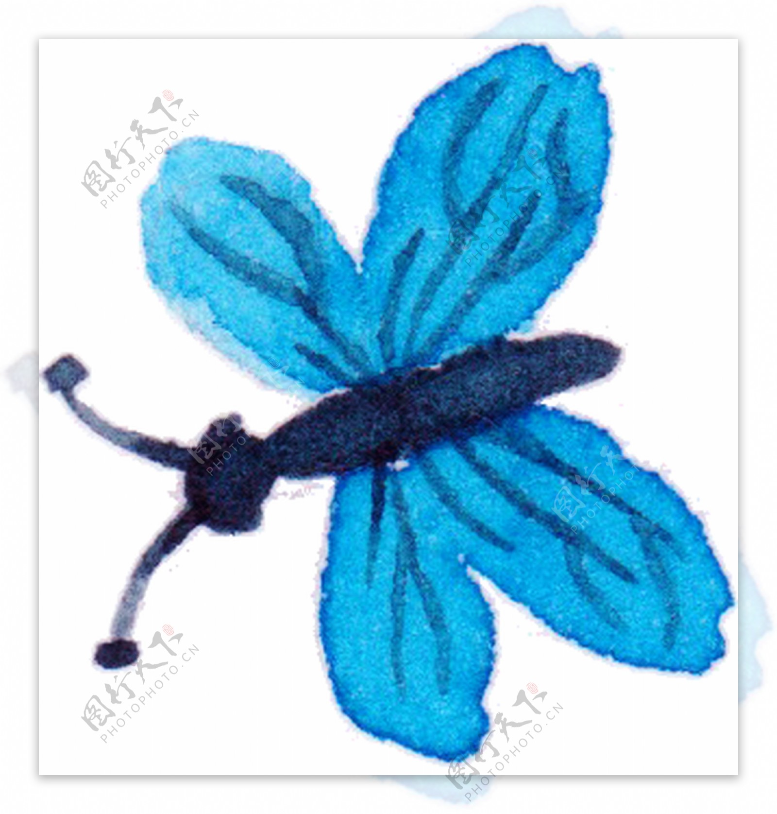 水彩蝴蝶卡通透明素材