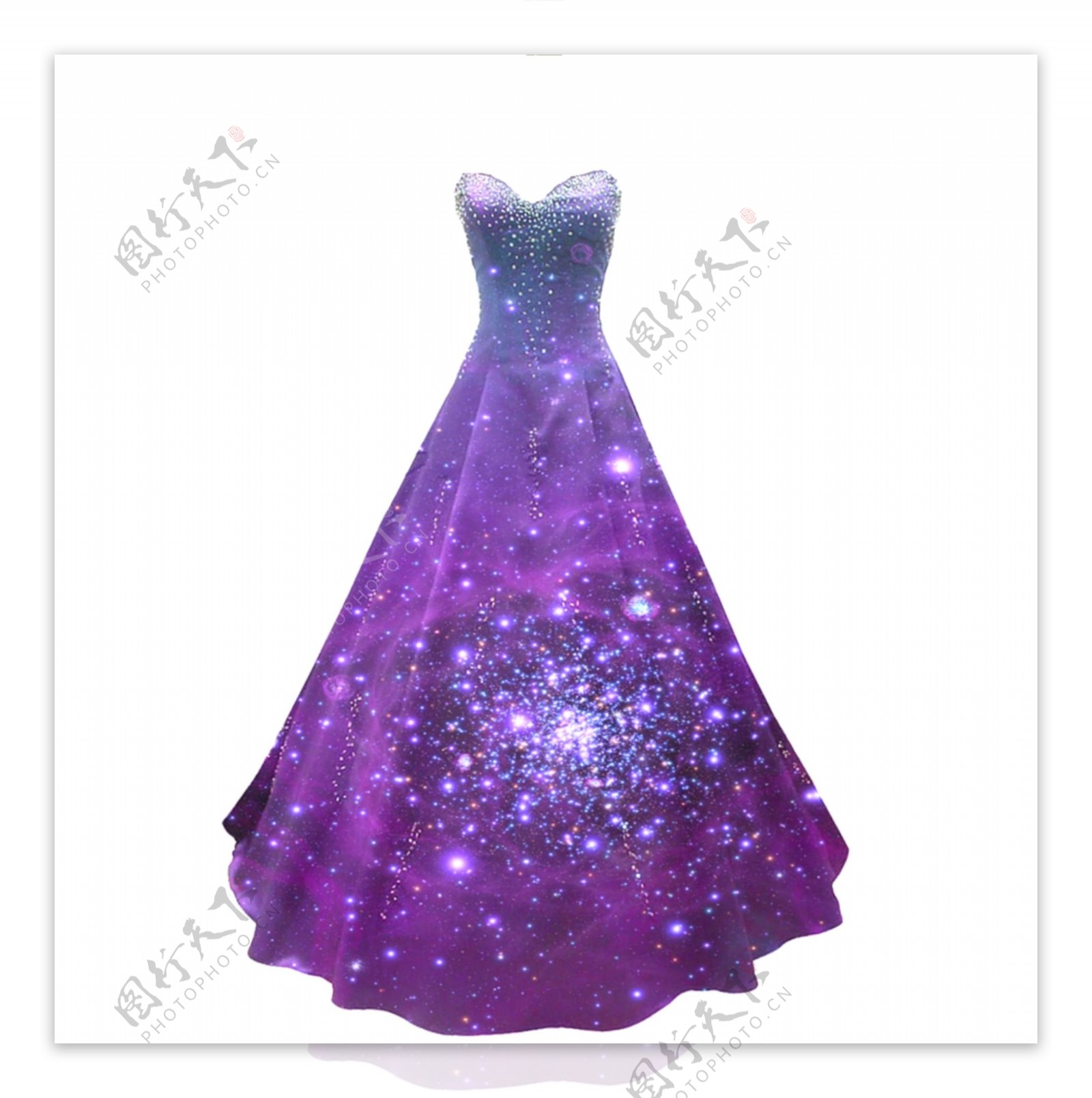 紫色魔法连衣裙免抠psd透明素材